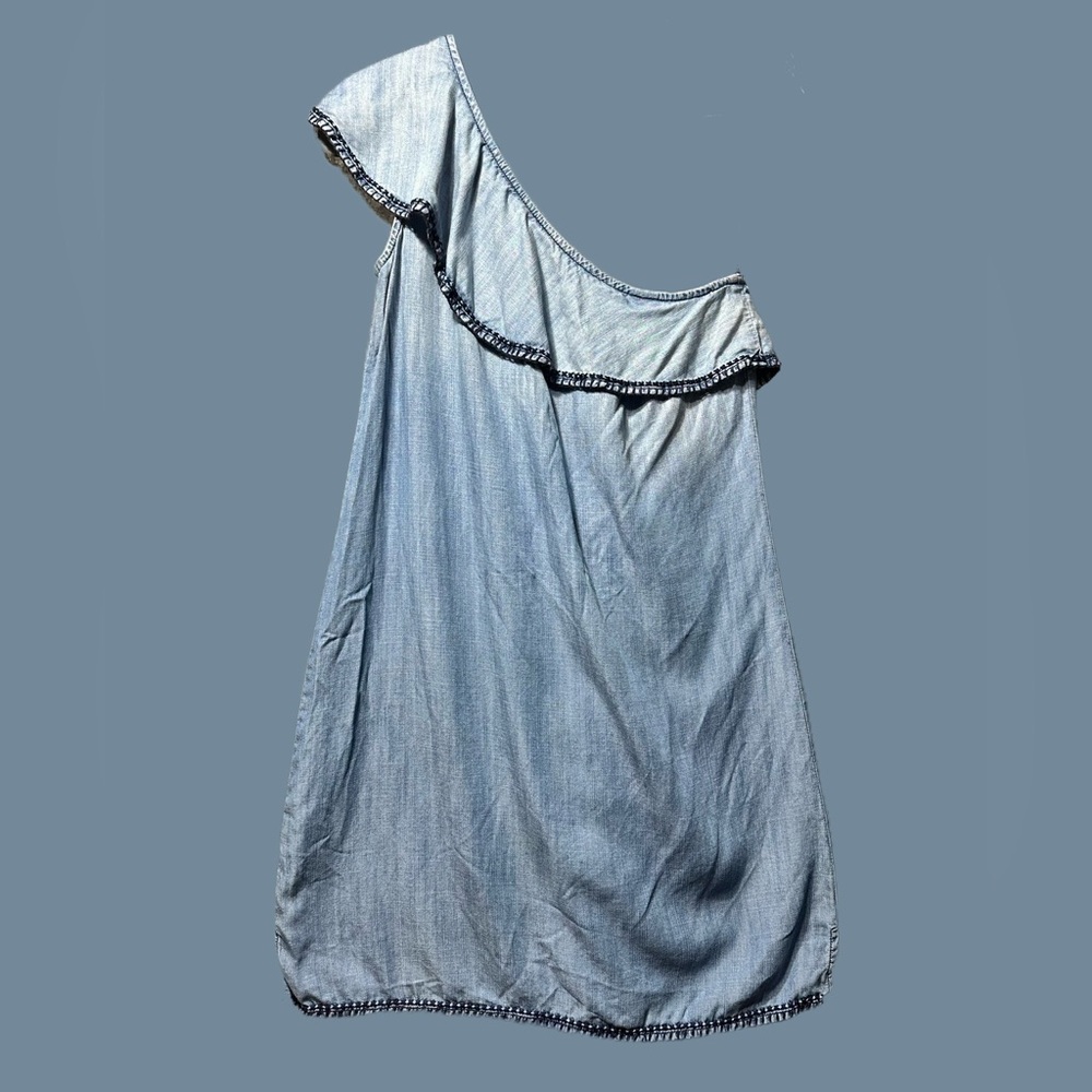 Cloth & Stone One-Shoulder Denim Dress